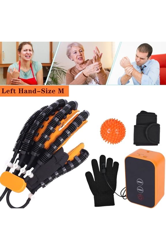 Rehabilitation robot gloves, stroke rehabilitation equipment with USB charging function(Left Hand-M)