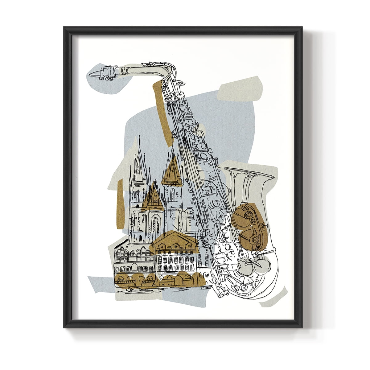 Rehearsal II Framed Print in Black Solid Wood Framed Print No Nail Hanging