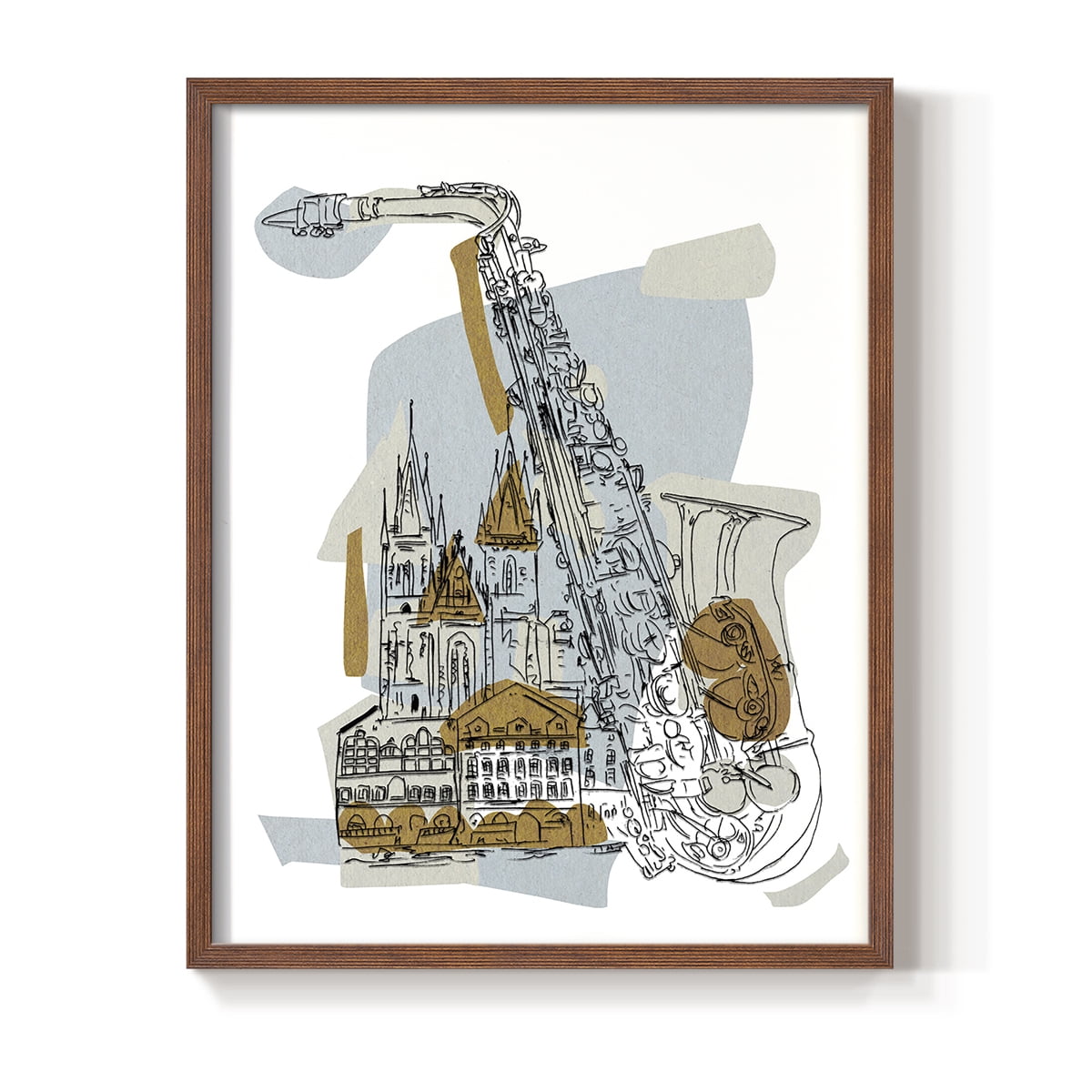 Rehearsal II Framed Print in Brown Solid Wood Framed Print No Nail Hanging