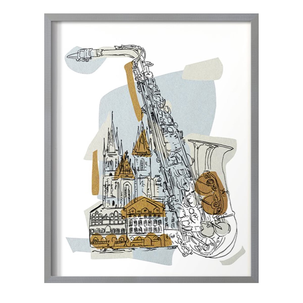 Rehearsal II Framed Print in Gray Solid Wood Framed Print No Nail Hanging