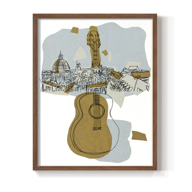 Rehearsal III Framed Print in Brown Solid Wood Framed Print No Nail Hanging