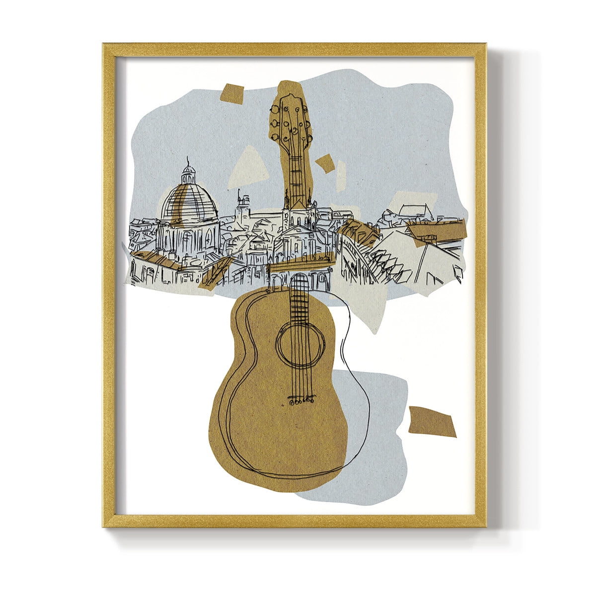 Rehearsal III Framed Print in Gold Solid Wood Framed Print No Nail Hanging