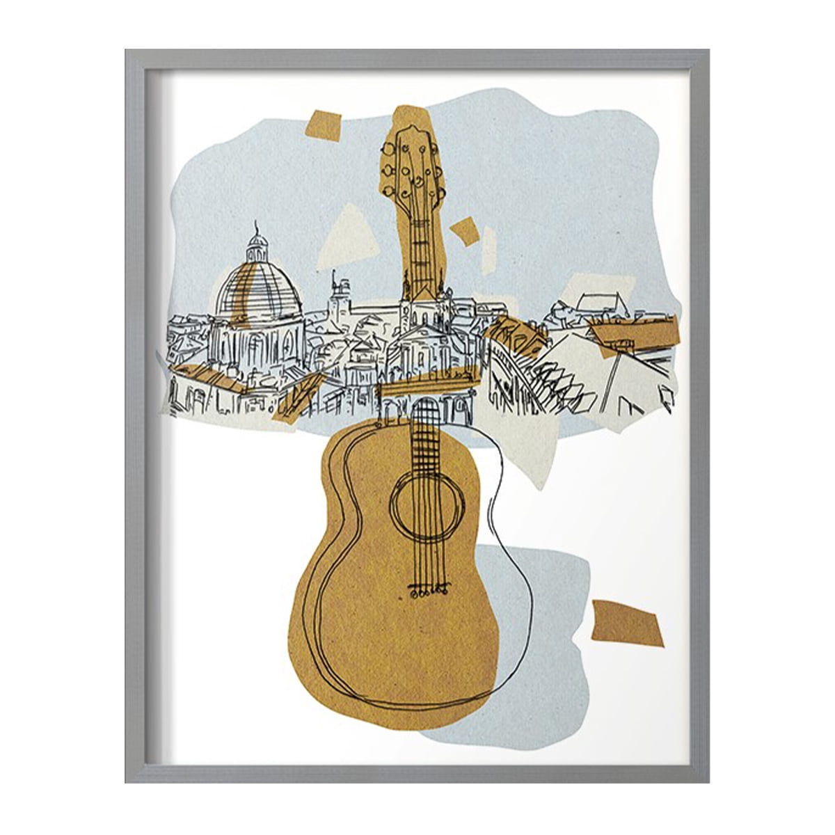 Rehearsal III Framed Print in Gray Solid Wood Framed Print No Nail Hanging