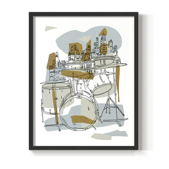 Rehearsal IV Framed Print in Black Solid Wood Framed Print No Nail Hanging