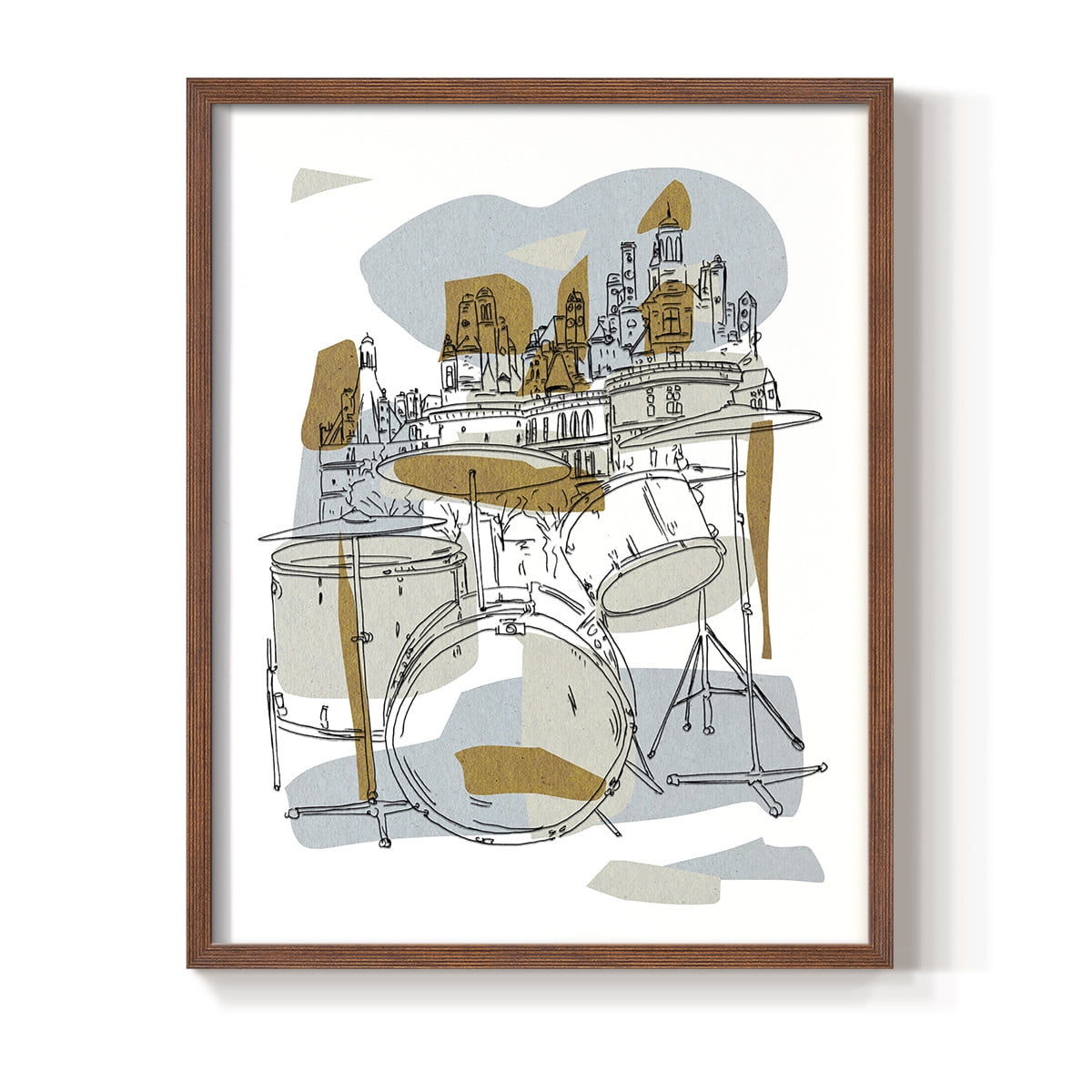 Rehearsal IV Framed Print in Brown Solid Wood Framed Print No Nail Hanging