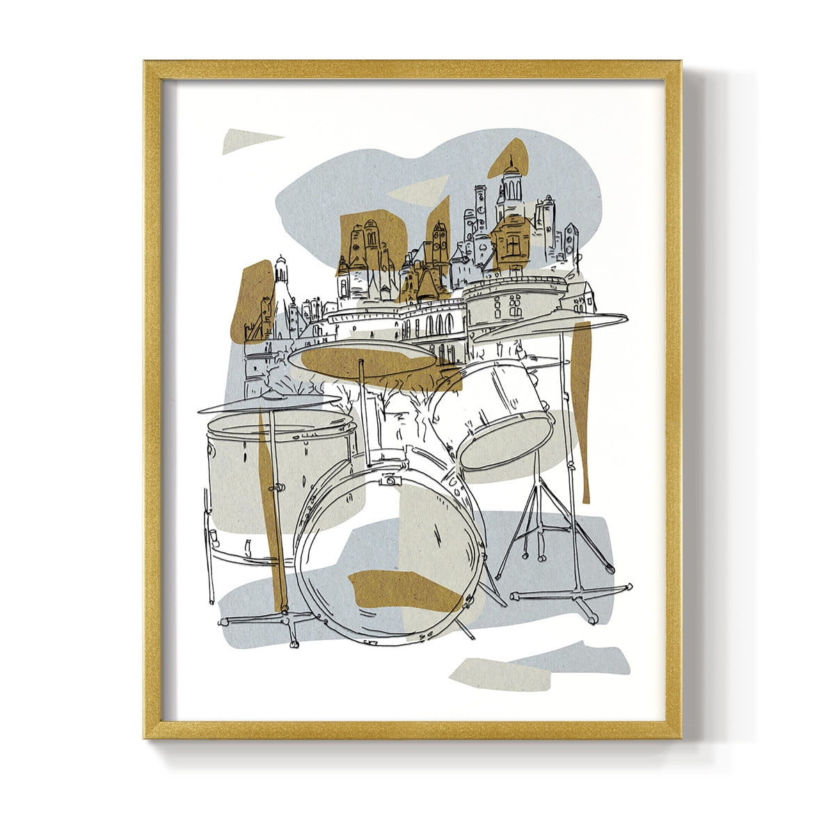 Rehearsal IV Framed Print in Gold Solid Wood Framed Print No Nail Hanging