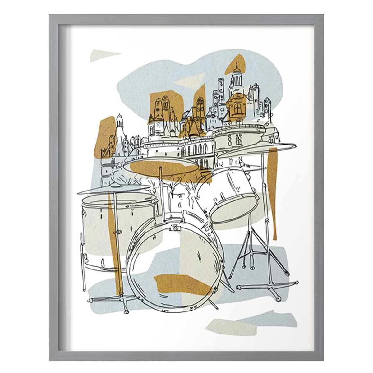Rehearsal IV Framed Print in Gray Solid Wood Framed Print No Nail Hanging