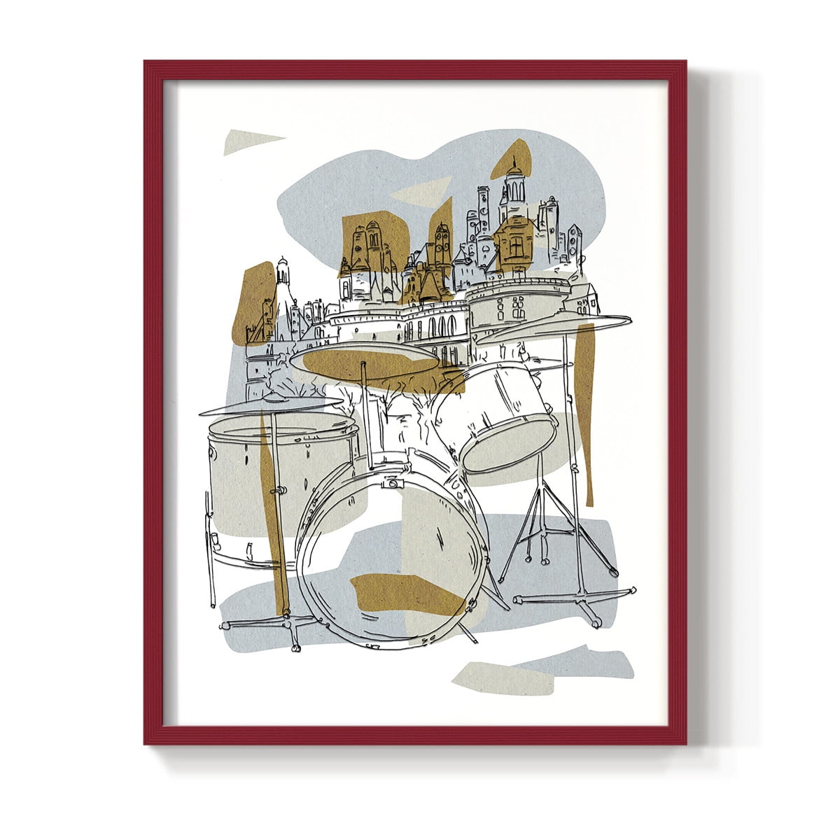 Rehearsal IV Framed Print in Red Solid Wood Framed Print No Nail Hanging