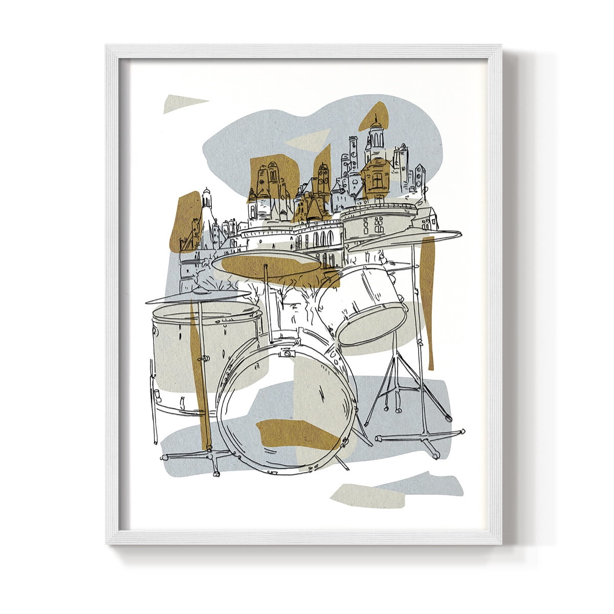 Rehearsal IV Framed Print in White Solid Wood Framed Print No Nail Hanging