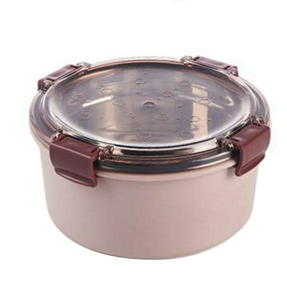 Reheyre 1000ml Round Stainless Steel Leakproof Bento Lunch Box Food Container with Lid