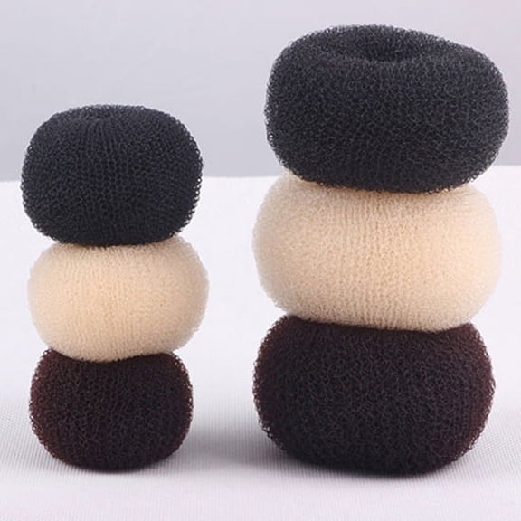 Reheyre 3Pcs Women Hair Styler,Magic Donut Hair Ring ,Bun Former Shaper Maker Tools-3Colors M