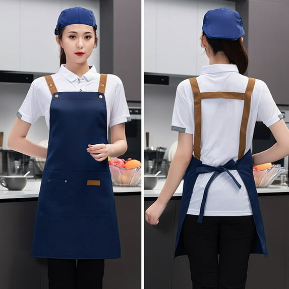 Reheyre Adjustable Waterproof Kitchen Apron with Pockets - Solid Color, Large Coverage, Protective Canvas, Anti-fouling Cleaning Apron, Cooking Pinafore, Kitchen Supplies