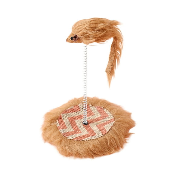 Reheyre Cat Toy Spring Rod Scratching Toy Interactive Cat Teaser Plush Mouse Toy Pet Supplies