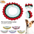 thumbnail image 1 of Reheyre Comfortable Handmade Woolen Yarn Pet Collar - Tulip Shape Hem - Crochet Scarf - Knitted Necklace - for Puppies, 1 of 8