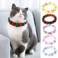 thumbnail image 1 of Reheyre Decorative Plush Balls Pet Collar - Fastener Tape - Christmas Pompom Collars - for Birthdays, 1 of 8