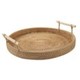 thumbnail image 1 of Reheyre Round Wicker Fruit Tray Anti-deformed Rattan Enjoy Refreshments Wicker Serving Tray for Home, 1 of 8