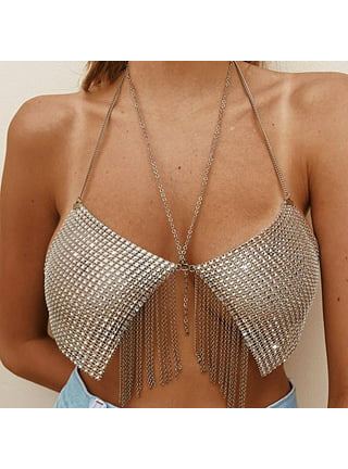 DPTALR Rhinestone Bra Chain Sexy Harness Bikini Body Chain Women Jewelry SL  