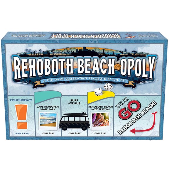 Late For The Sky: Rehoboth-Opoly - Vacation Destination Themed Opoly-Style Board Game, Family Strategy Play, 2-6 Players, Traditional or 1hr Version
