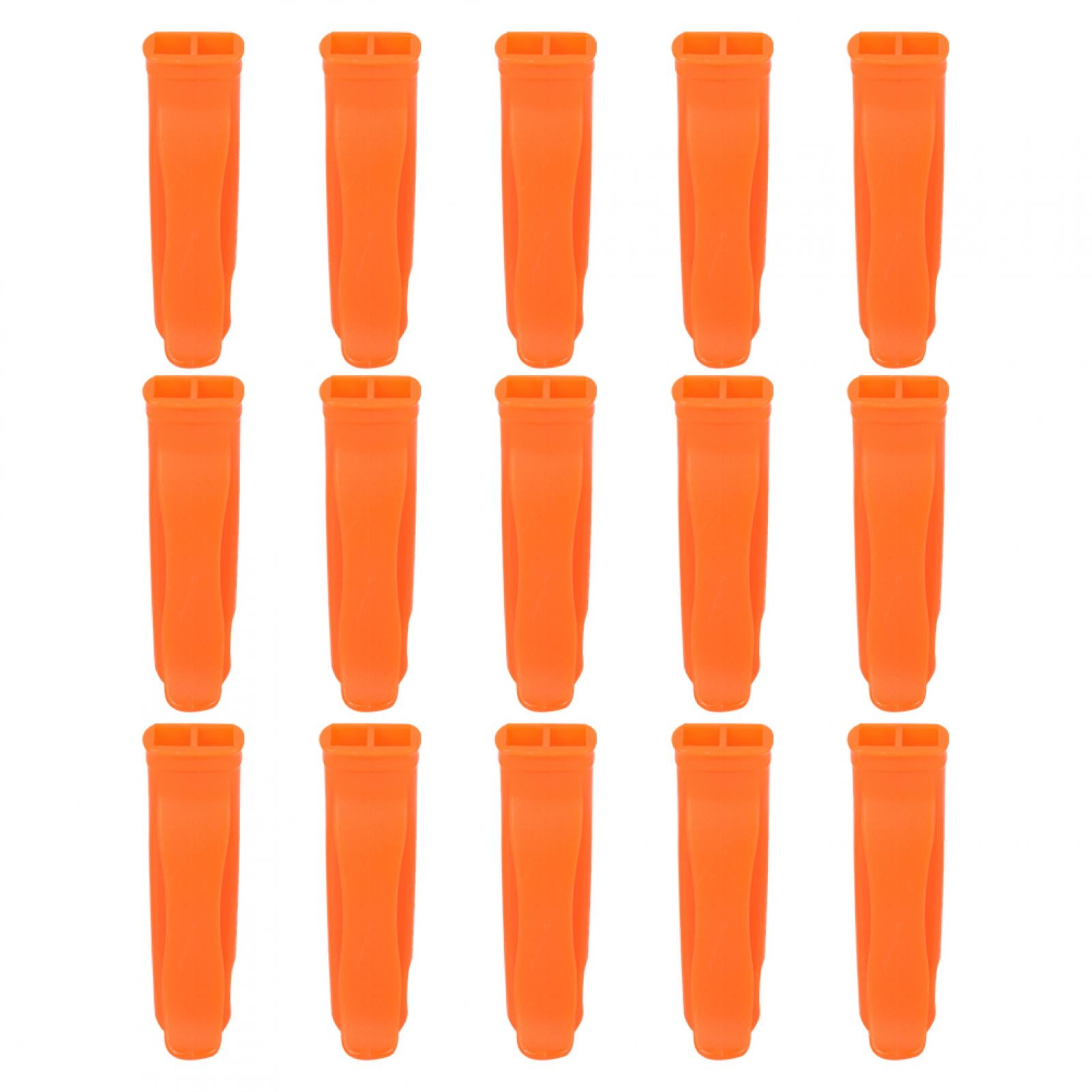 Reiche 15PCS PP Plastic Bright Orange Outdoor Emergency Survival Warning Safety Rescue Sports Playground Prompt Whistle