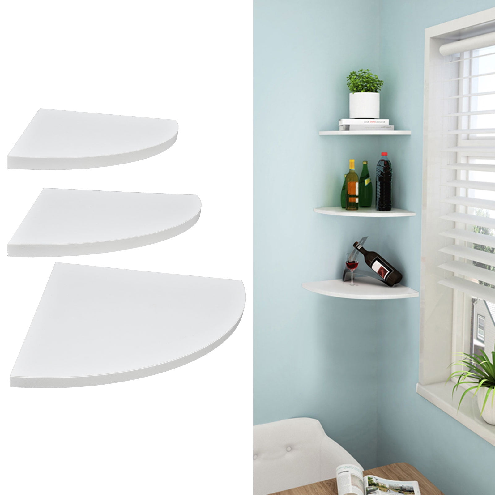 Reiche 3 Layer Modern Corner Shelves Wall Mounted Plant Standing Rack