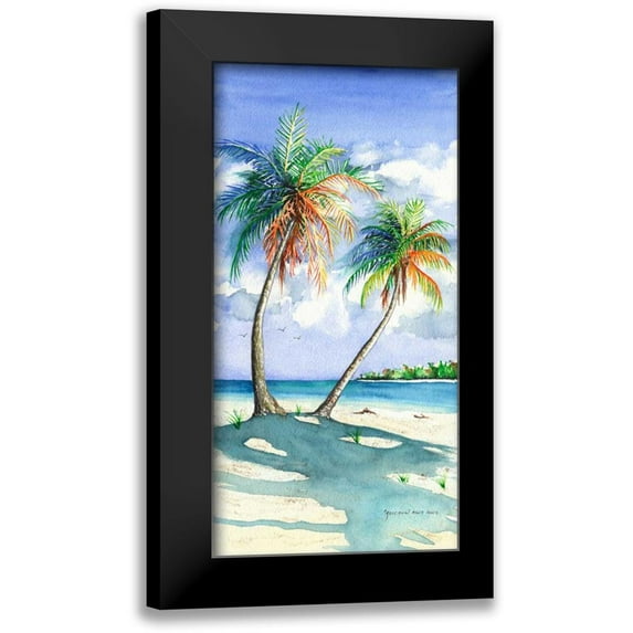Reichow, Christine 11x18 Black Modern Framed Museum Art Print Titled - Palm Shadows