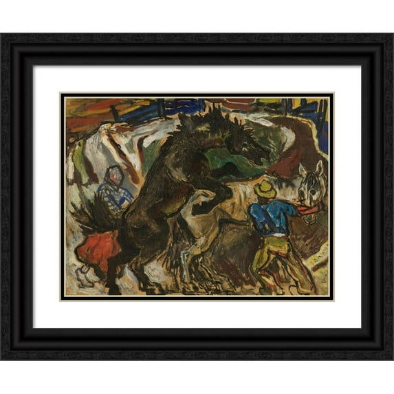 Reidar Aulie 14x12 Black Ornate Wood Framed Double Matted Museum Art Print Titled: Puberty (1937)