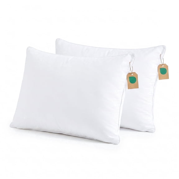 Reifier Queen Size Bed Pillows, Set of 2, Medium Soft Support, Down Alternative, Hotel Style Pillows for Sleeping