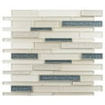 thumbnail image 1 of Reign Baroness Gray Linear Matte & Polished Glass & Natural Stone Mosaic Wall Tile, 1 of 1