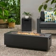 thumbnail image 1 of Reign Outdoor Rectangular Iron Gas Fire Pit , Dark Grey, 1 of 9