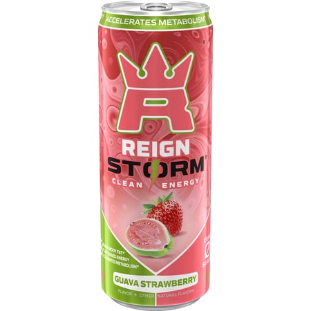 Energy Drink, Guava Strawberry Flavor, 12 oz Can