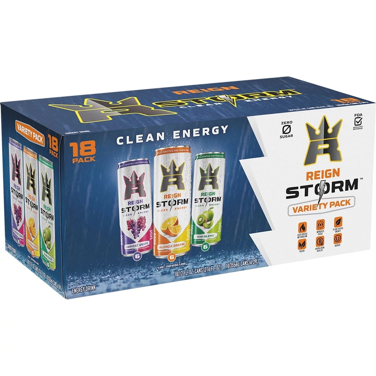 Reign Storm Variety Pack 12 Fluid Ounce (Pack of 18)