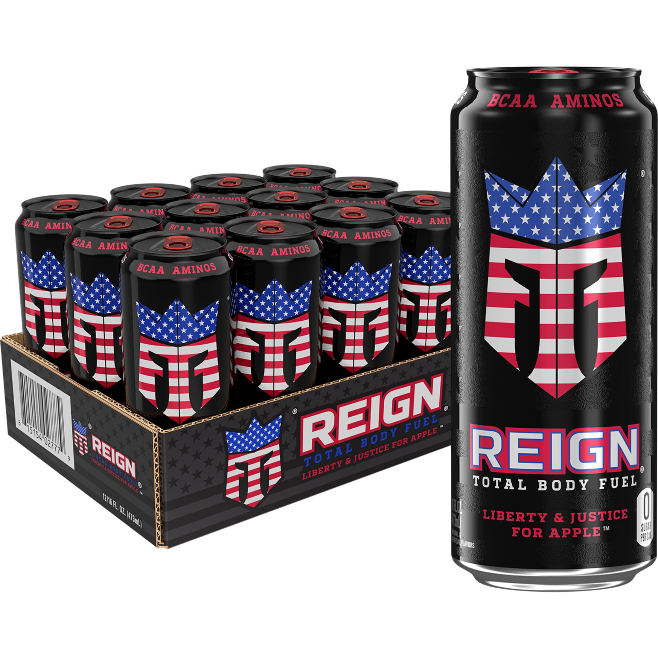 REIGN Total Body Fuel, Liberty & Justice For Apple 12 Pack 16 Fl Oz