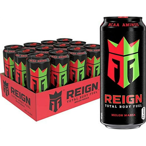 Reign Total Body Fuel, Melon Mania, Fitness & Performance Drink, 16 Fl Oz (Pack of 12)