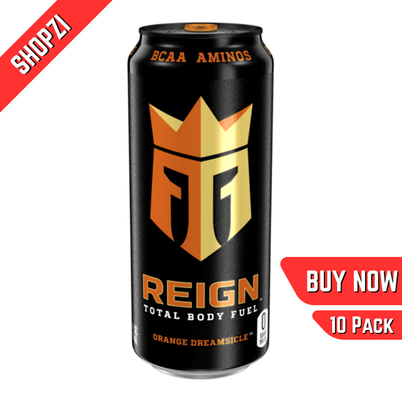 Reign Total Body Fuel Orange Dreamsicle, 10 Pack (16 fl oz Cans), Fitness & Performance Energy Drink