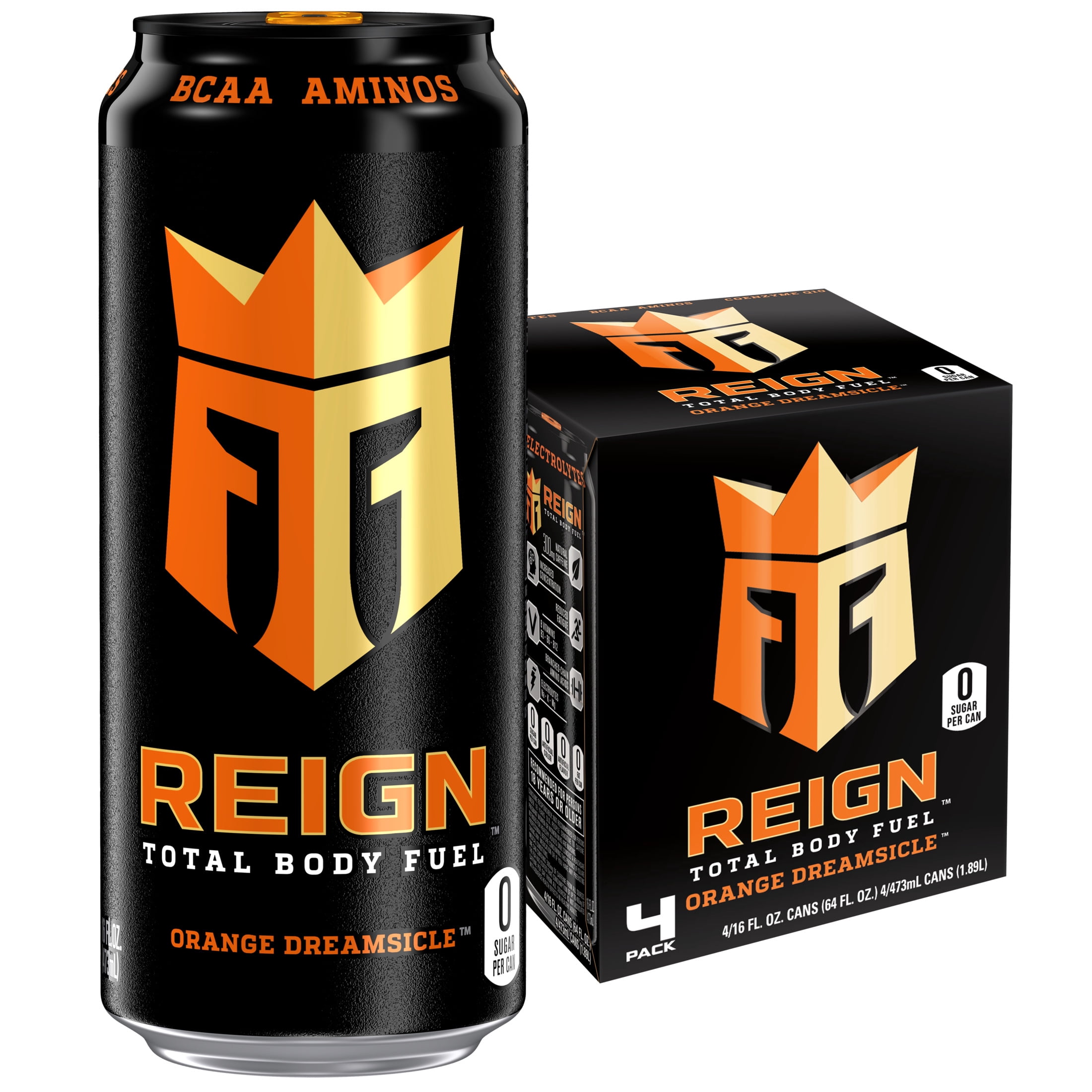 Reign Total Body Fuel, Performance Energy Drink, 4 count, 16 fl oz