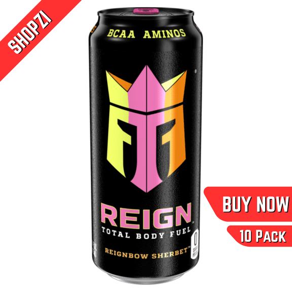 Reign Total Body Fuel Reignbow Sherbet, 10 Pack (16 fl oz Cans), Fitness & Performance Energy Drink