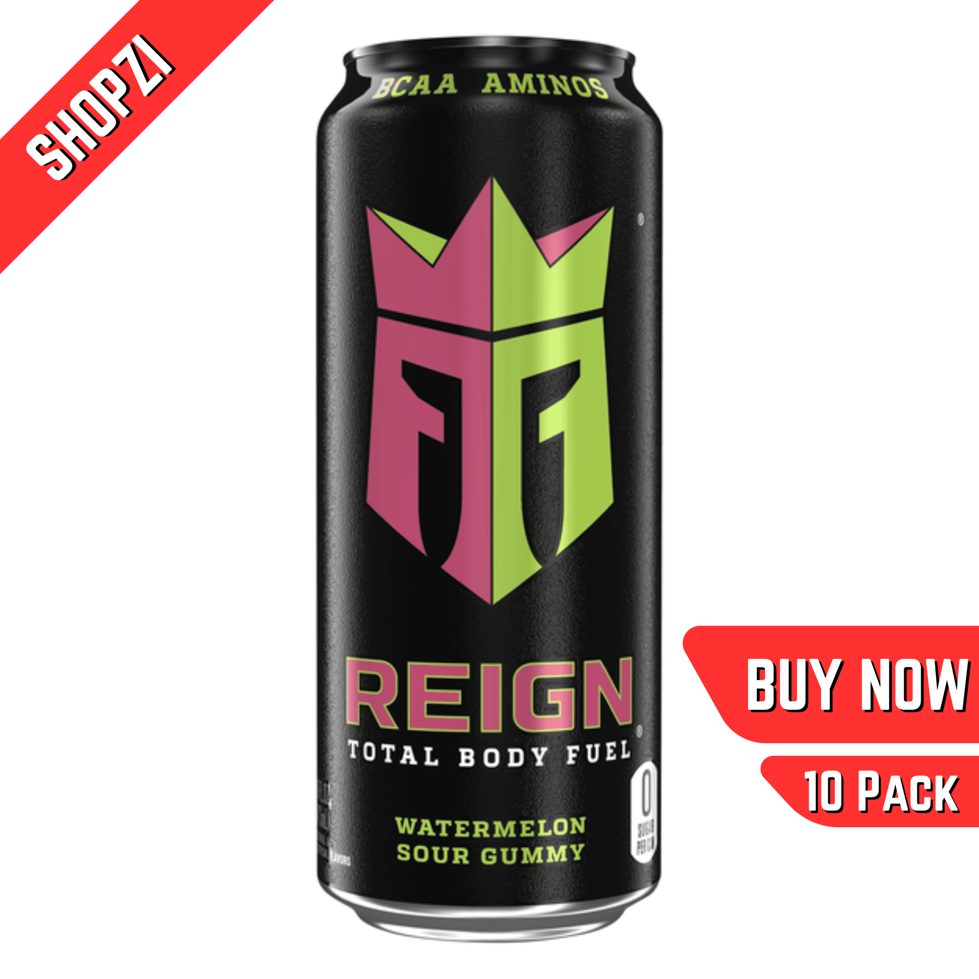 Reign Total Body Fuel Watermelon Sour Gummy, 10 Pack (16 fl oz Cans), Fitness & Performance Energy Drink