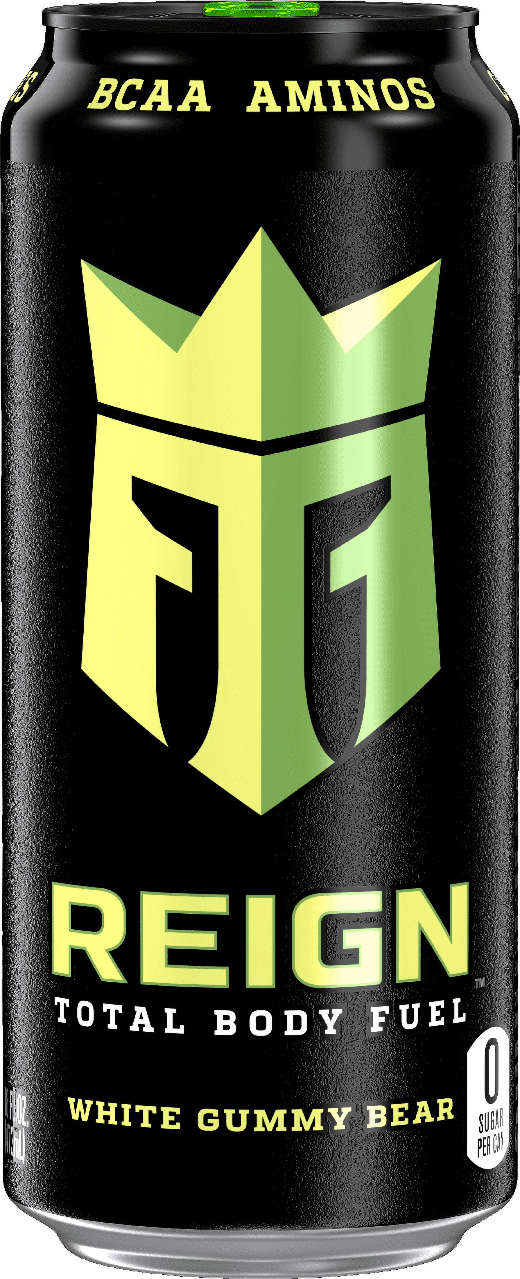 REIGN WATCHES Reign Total Body Fuel, White Gummy Bear, Performance Energy Drink, 16 fl oz