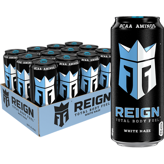 Reign Total Body Fuel, White Haze, Performance Energy Drink, 16 fl oz, 12 Cans