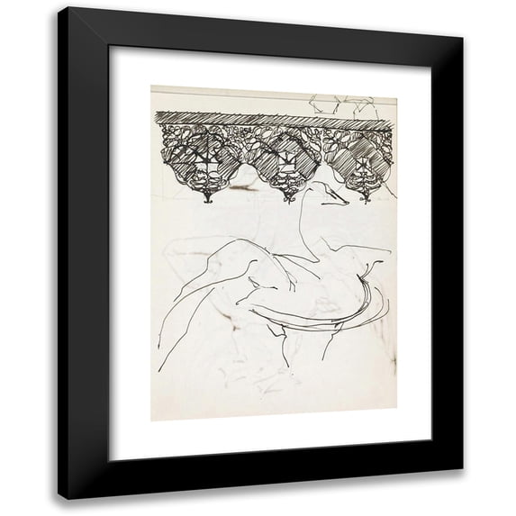 Reijer Stolk 11x14 Black Modern Framed Museum Art Print Titled - Bird, Possibly a Swan (1906)