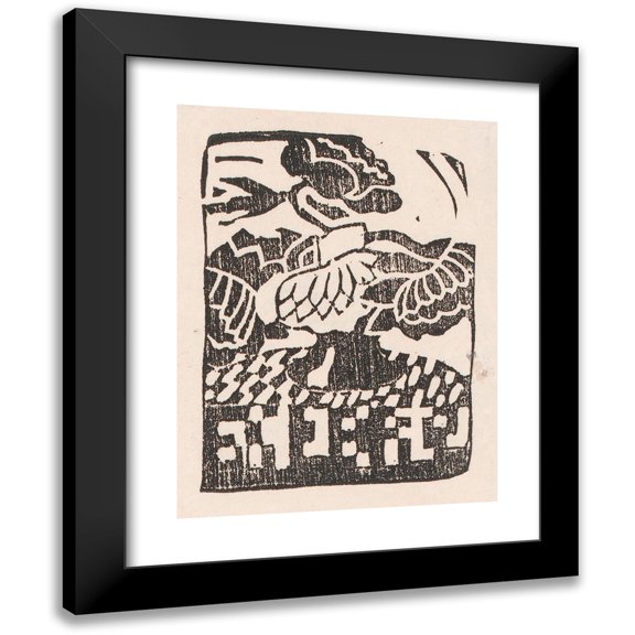 Reijer Stolk 12x14 Black Modern Framed Museum Art Print Titled - Ex Libris with Flower Vase (1906)