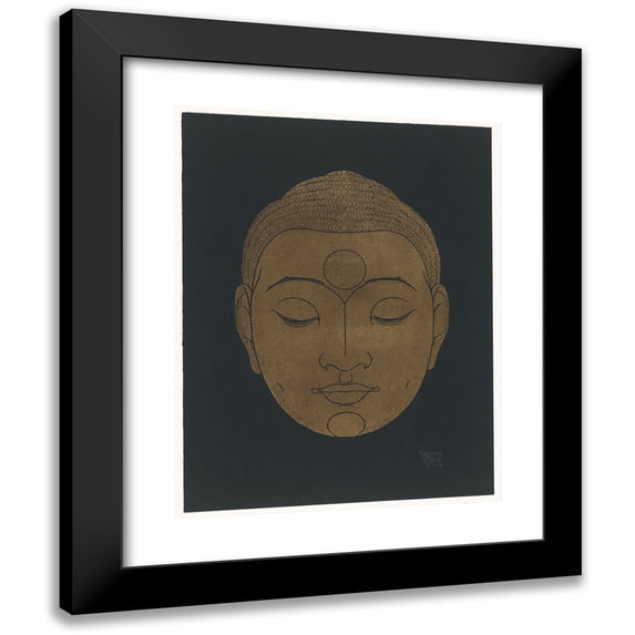 Reijer Stolk 12x14 Black Modern Framed Museum Art Print Titled - Head of Buddha (1943)