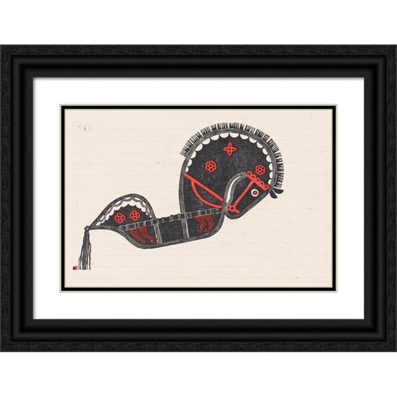 Reijer Stolk 24x17 Black Ornate Framed Double Matted Museum Art Print Titled: Ceremonial Danspaard (1942)