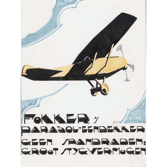Reijer Stolk Advert Design Monoplane Drawing Extra Large XL Wall Art Poster Print