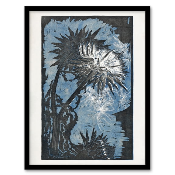 Reijer Stolk Artichoke Flower Abstract Floral Painting Framed Wall Art Print A4