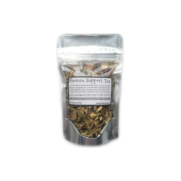 Reiki Charged Immune Support Tea Wildcrafted Loose Leaf Dried Herbs Astragalus Ashwaganda Angelica Root Elderberries 0.7 oz bag Small Sample Tea