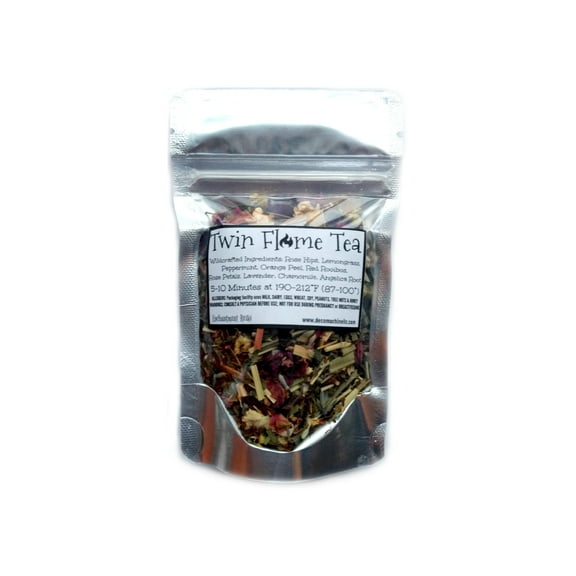 Reiki Charged Twin Flame Balancing Tea Wildcrafted Loose Leaf Dried Herbs Shaman Calming Relaxing 0.5 oz bag Small Sample Tea