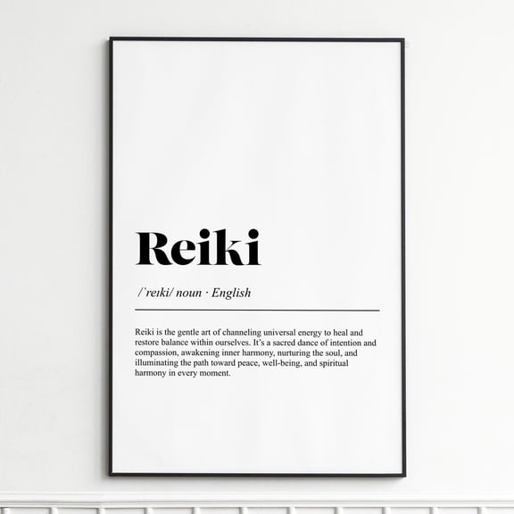 Reiki Definition Print, Inspirational Dictionary Wall Art, Unframed Paper Poster 8x10in
