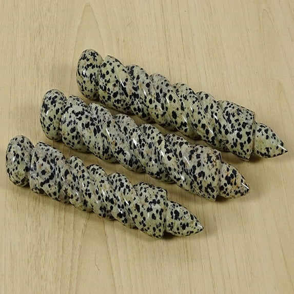 Reikiera Dalmatian Stone Spiral Massage Reiki Wand Energy Generator Healing Balancing