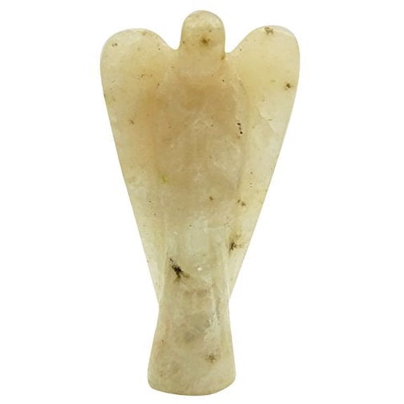 Reikiera Hand Carved Pocket Crystal Guardian Moon Stone Angel Healing Reiki Figurines Statue With Gift Box- Choose Size